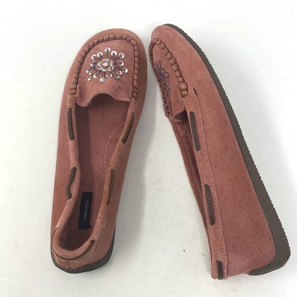‼️Xhilaration: Xhilaration: Dusty Rose Slip On Mocs with Bead/Sequin Star size 8 - Picture 4 of 7